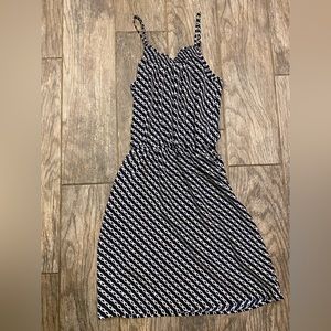 Gap dress XS military blue navy short fitted waist thin comfortable chain white